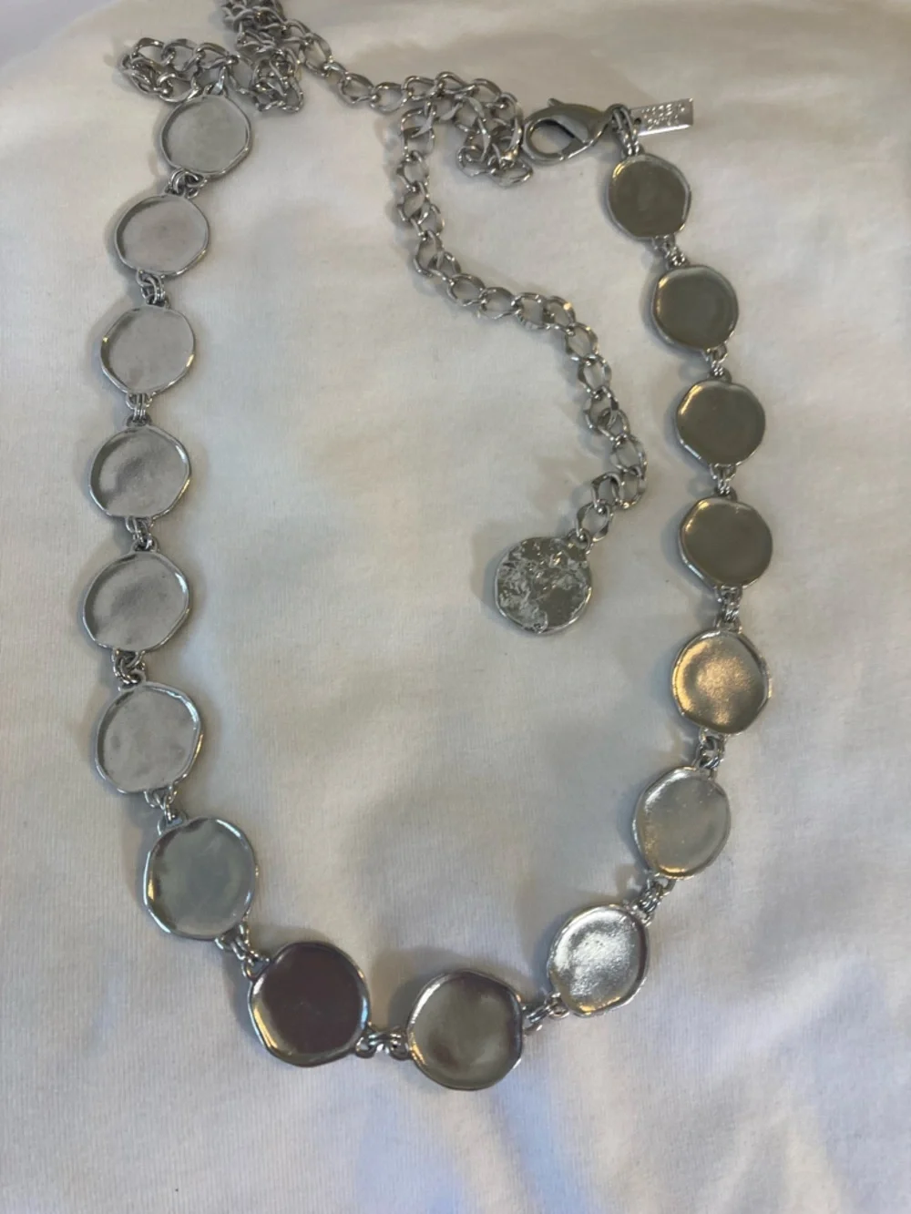Chico’s Belt Silver Tone Round Chain Link  Accessory